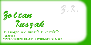 zoltan kuszak business card